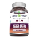 Amazing Fórmulas MSM (Methylsulfonylmethane) Suplemento Silencio 2000 Mg per Serving Silencio 120 Capsules ← Non-GMO ANTE Gluten-Free TEN Made in USA