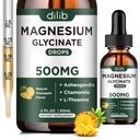 Magnesium Glycinate 500mg - Liquid Magnesium Drops, Ashwagandha, L - Theanine, Chamomile - Calm &amp; Stress Relief, Relaxation, Restful Sleep, Muscle Heart Health, Vegan - 2 Fl Oz (30 días)
