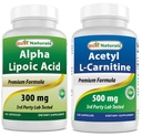 Mejores Naturales Ácido Lipoico alfa 300 mg " Acetyl L-Carnitine 500 Mg