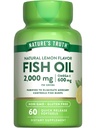 Verdad de la naturaleza Fish Oil Omega 3 Suplemento  2000mg ← 60 Softgels ← EPA &amp; DHA ← Lemon Flavor ← Non-GMO y Gluten Free