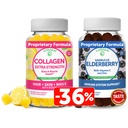 Lunakai Collagen and Elderberry Gummies Bundle - Anti Aging Supplements for Men &amp; Women - Immune Support for Adults and Kids - Vegan, Non-GMO, No Corn Syrup, Gelatin Free, All Natural Black Sambucus