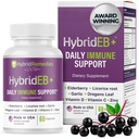 HybridEB Sambucus Elderberry Immune Support with Vitamin C, Zinc, Vitamin D3 - Antioxidant &amp; Immunity Supplement, 1 Month Supply - 9 in 1 Black Elderberry Kids and Adults - 60 cápsulas