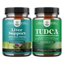 Bundle of Liver Cleanse Detox " Repair Formula and Advanced TUDCA Liver Support Supplement - with Milk Thistle Dandelion Root Turmeric and Artichoke Extract - Extra Strength TUDCA 500mg Bile Salts