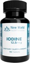 Nuevas marcas de salud mundial 12,5 mg Tablas de yodo - 90 Tabletas - Trace esencial mineral para el crecimiento, la función tiroidea " metabólica - fácil de absorber, alta potencia, rápida absorción
