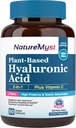 Suplemento de ácido hialurónico, con vitamina C, 250 mg de Há de base vegetal, 90 caps veganos, para piel y ojos, producción de colágeno, fácilmente absorbible