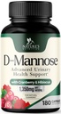 D-Mannose Suplemento 1,350 mg con Cranberry & Hibiscus - Activo rápido eficaz, aflojar las impurezas para la vejiga natural, Urinary Tract Health Support, para Mujeres y Hombres, No GMO, Vegan, 180 cápsulas