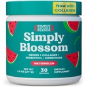 Sencillamente Blossom Nutrition Daily Greens " Superfood Powder + Collagen + Probiotics for Women's Digestive Health " Bloating Relief. Ayuda a su salud Bloom - 30 Day Supply - Watermelon