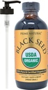 PRIME NATURAL Organic Black Seed Oil 8oz ← Cold Pressed Unrefined High Thymoquinone 1.7% USDA Certified ¦ Turkish Origin Potent Pure Nigella Sativa Liquid ← Vegan Omega 3 6 9, Antioxidante
