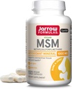 Jarrow Formulas MSM 1000 mg - 100 Veggie Capsules - Methylsulfonylmethane - Fuente de Sulfur - Suplemento dietético Supports &amp; Strengthenings Joints - Up to 100 Servings