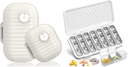 Organizador de píldoras de viaje, 7 días organizador de píldoras 3 veces al día, 7 días caja de píldoras - GloDeals Organizador semanal de píldoras Medicina diaria dispensador de contenedores caso de suplemento de aceite de vitamina pescado