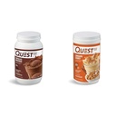 Quest Nutrition Chocolate Milkshake Protein Powder, 22g Protein, 1g Sugar, Low Carb, Gluten Free, 3 libras, 43 piezas " Cinnamon Crunch Protein Powder, 20g Protein, 2g Net Carb, 1g Sugar
