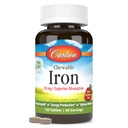 Carlson - Hierro Chewable, 30 mg, Absorción Superior, Salud de la Sangre, Producción de Energía y Bienestar Optimal, Suplemento de Hierro Chewable para Hombres Mujer, Sabor de Fresa Natural, 120 Tabletas