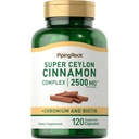 Piping Rock Ceylon Cinnamon Capsules ← 120 Pills ← Suplemento Complejo con Cromo y Biotina Silencio Vegetariano, No GMO, Gluten Free