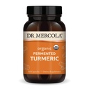 Dr. Mercola Organic Fermented Turmeric - 370 mg Fermented Turmeric - High-Bioavailability Curcuminoids - USDA Organic, Non-GMO, Gluten-Free &amp; Soy-Free - 60 cápsulas (30 servidos)