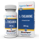 Fuente superior L-Theanine 200 mg - Suplemento de apoyo a la salud cerebral para adultos - Suplemento Formula Aids Better Sleep & Daily Energy - Supports Concentration Naturally - 100 Instant Dissolve Tablets