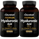 NatureBell 2 Pack Planta base Suplementos de ácido hialurónico 250 mg con 25 mg Vitamina C & Biotina 5000mcg, 480 cápsulas totales tención esencial para el crecimiento del cabello, soporte conjunto, " Hidrating Skin  durable Non-GMO