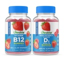 Vitamina B12 + Vitamina D 5000 UI, Gummies Bundle - Gran Tasting, Suplemento de vitamina, Gluten Gratis, GMO Gratis, Gummy Chewable