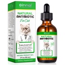 Antibióticos para gatos, suplementos de animales antibióticos naturales Admite Alivio de la alergia a los gatos, Cat Multivitamina UTI gotas para todas las edades " razas de gato, sabor de pollo - 2 Fl Oz / 1 Pack