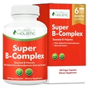 Complejo de vitamina B - 8 Super B Complejo Vitaminas con Choline & Inositol, Vitaminas B1, B2, B3, B5, B6, B8, B9 &amp; B12 - Complejo B100 - 180 cápsulas veganos - 6 mes de suministro - Hecho en los EE.UU.