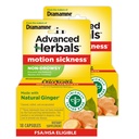 De los creadores de Dramamina, Herbals avanzados, No-Drowsy, Motion Sickness Relief, Made with Natural Ginger, 18 Conde, 2 Pack