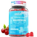 Magnesium Gummies 400mg TENIDO como 8 Formas de Magnesium Glycinate, Malate, Citrate, Taurate, Oxide, y Más Silencio con Ashwagandha Extract, D3 &amp; B12 Apoyos para la calma, Zzz, Mood, Muscle Cramp - Vegan 60 Cts