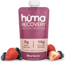 Huma Recovery Protein Smoothie, 12 Pouches – 15g Collagen + Whey Post Workout Recovery Drink – List-to-Drink Protein Shake with Real Fruit, Electrolytes, Healthy Fats