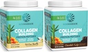 Chocolate &amp; Vainilla Vegan Collagen Protein Powder Set ¦ Bundle &amp; Save ¦ Plant Based Collagen Booster ← Non-GMO No Añadido Sugar Soy o Dairy (20 Servings Chocolate, 20 Servings Vanilla)