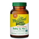 MegaFood Baby &amp; Me 2 Vitaminas Prenatales para Mujeres, DHA " Suplementos Choline, Liquid DHA y Choline para el desarrollo del cerebro y el ojo del bebé durante el embarazo, Vegan, 60 cápsulas (30 servidos)