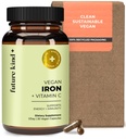 Futuro Kind Vegan Iron Suplemento para Hombres y Mujeres con Vitamina C para Energía, Focus e Inmunity Support - 30-Day Supply, One Capsule a Day (30ct en Glass Bottle)