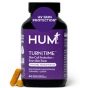 HUM Turn Back Time Turmeric Supplement for Youthful Looking Skin Support with Green Tea Extract, Lutein " Polyphenols, Skin Care Aging " Collagen Support Capsules for Even Tone, 60 Vegan Capsules
