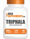 BulkSupplements.com Triphala Capsules - Triphala Suplementos con Amla, Haritaki y Bibhitaki - Gluten Free, 3 cápsulas por Serving, 270 Conde (Pack of 1)