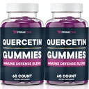 Quercetina deportiva de primera calidad + Zinc + Vitamina C 1000mg Gummies Suplementos con elderberry, Vitamina Flavonoide para niños Adultos Inmunidad, Immune Support Gummy Booster Vegan (2 Pack) 60 Conde (Pack of 2)