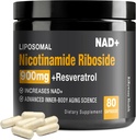 NAD+ Suplemento - NAD+ con Nicotinamide Riboside (NR) y Resveratrol Quercetin 900mg, 80 cápsulas, USA-063-0911XL-136NAD