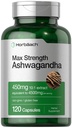 Horbäach Ashwagandha Suplemento Silencio Max Strength ← 120 Capsules ← Non-GMO, Gluten Free