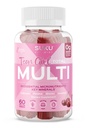 SUKU Chica Adolescente Gummies multivitamina – Vitaminas A, B12, C, D3, E, Biotin " Zinc – Suplemento vegetariano libre de azúcar para la piel, energía, inmune " Bone Health – Cherry Flavor – 60 Con