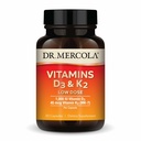 Dr. Mercola Vitaminas D3 &amp; K2 Baja Dose - Mantener niveles de vitamina D - Soportes Immune & Bone Health - MenaQ7 Chickpea-Sourced K2 - Non-GMO, Gluten-Free &amp; Soy-Free - 30 cápsulas (30 servidos)