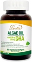 Aceite de Lovita Algae, DHA de base vegetal Alternativa al aceite de pescado, Omega Vegan 3 con DHA 200 mg, 60 Softgeles vegetarianos