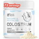 Colostrum Suplemento Polvo para Humanos - Suplemento de Colostrum de Bovino Orgánico para Salud Gut, Crecimiento del Cabello, Belleza y Apoyo Inmunitario - Desarrollado (73 Servimientos)