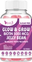 VITINITY Biotin 5000 Mcg Extra Strength Vegetarian (Vitamin B) Sugar-libre Suplemento-Apoyos más saludables Cabello &amp; Esquí - Mujeres &amp; Hombres 60 Hélices sin azúcar frijoles (30 Day Supply)
