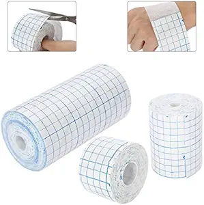 Banda adhesiva de cinta adhesiva de malla Vestimiento de película de segunda piel de curación Bandas antibacterianas adhesivas adhesivas flexibles 3.9 pulgadas*34 pies(10cm*10m) (4 pulgadas*10.9 yarda)