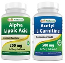 Mejores Naturales Ácido Lipoico alfa 200 Mg &amp; Acetyl L-Carnitine 500 Mg