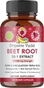 Cápsulas de bobinas ecológicas Veda - Triple Redes Nitric Oxide Beets Suplementos - Nitratos concentrados y vitamina C Lámina de extracto de remolacha, Espinacas rojas, granada, pimienta negra - 120 cápsulas