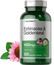 Horbäach Echinacea Goldenseal Capsules Silencio 1400mg Silencio 300 Conde Silencio Vegetariano, No GMO, Gluten Free Extract Suplemento