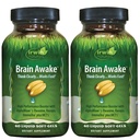 Irwin Naturals Brain Awake - 60 Liquid Softgels, Pack of 2 - Mejora del rendimiento mental, mayor enfoque, claridad y concentración - Booster nootrópico con L-Theanine, Bacopa, MCT