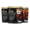 VitaCup Slim Protein Coffee Shake for Diet Support, Instant Coffee w/Whey Protein Powder, B Vitaminas &amp; Fiber, Dietitian Desarrollado para el rendimiento > Pruebe como hielo o Shake, 3 bolsas