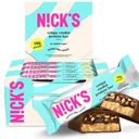 Las barras de proteína de Nick Crispy Cookie Chocolate, Alta Proteína, Bajas Calorias, Baja Carb, Calcetines Keto Friendly No Añadido Sugar (Multipack 12 bares x 50g), Crispy Cookie sabor