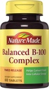Nature Made Balanced B-100 Timed Release (Thiamin, Riboflavin, Niacin, B6, B12, Biotin, Pantothenic Acid &amp; Folic Acid) Tablets 60 Ct