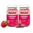 BeLive Elderberry Gummies with Zinc and Vitamin C - Immune Support Supplement with Vitamin D, A, E, B12 - Gummies for Healthy Bones & Teeth, Vegan, Keto & Non-GMO - Raspberry Flavor  durable 2-Pack