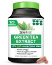 Zenwise Health Green Tea Extract Capsules for Men &amp; Women - EGCG Supplement with Green Coffee Bean Extract Boosts Energy & Memory - Immune Support for Skin, Brain & Hearth Health - Vegan - 120 Count