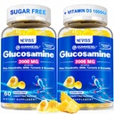 Glucosamina sin azúcar Gummies llenas - Glucosamine Suplemento Plus Condroitina, MSM, Turmérica, Boswellia, Ácido Hialurónico, Vitamina D3 &amp; Zinc, 120 Gummies, 60 Serviciones